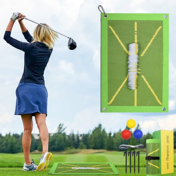 Golf Practice Mat, Golf Training Mat, Portable Hitting Swing Training Mat 50 x 25 cm, Analysis of Swing Path and Correct Striking Posture, Tool for Golf Training