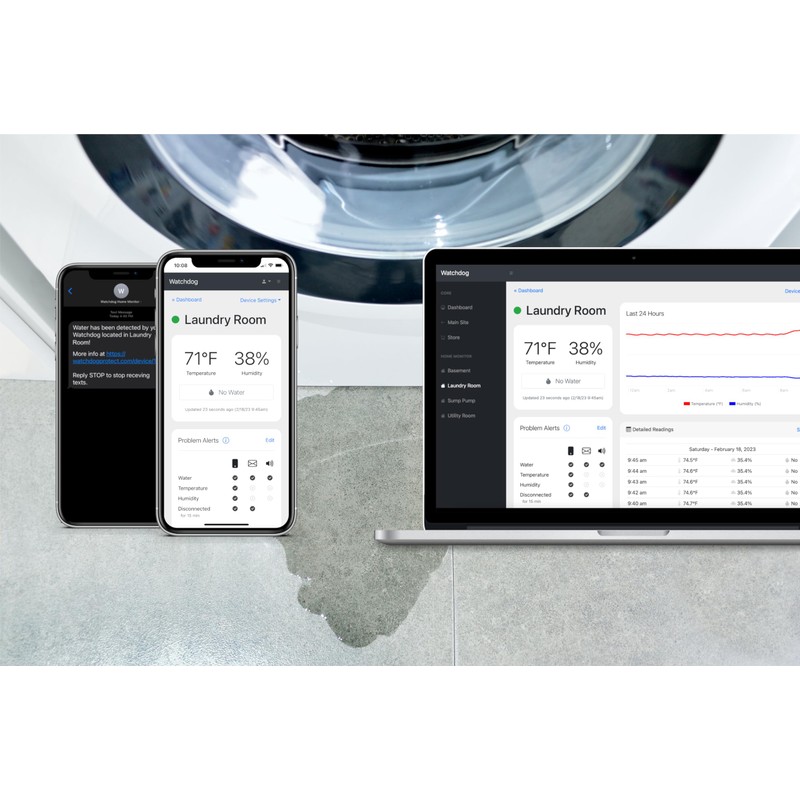 Watchdog Home Monitor - Water, Temperature, Humidity, and Power Outage