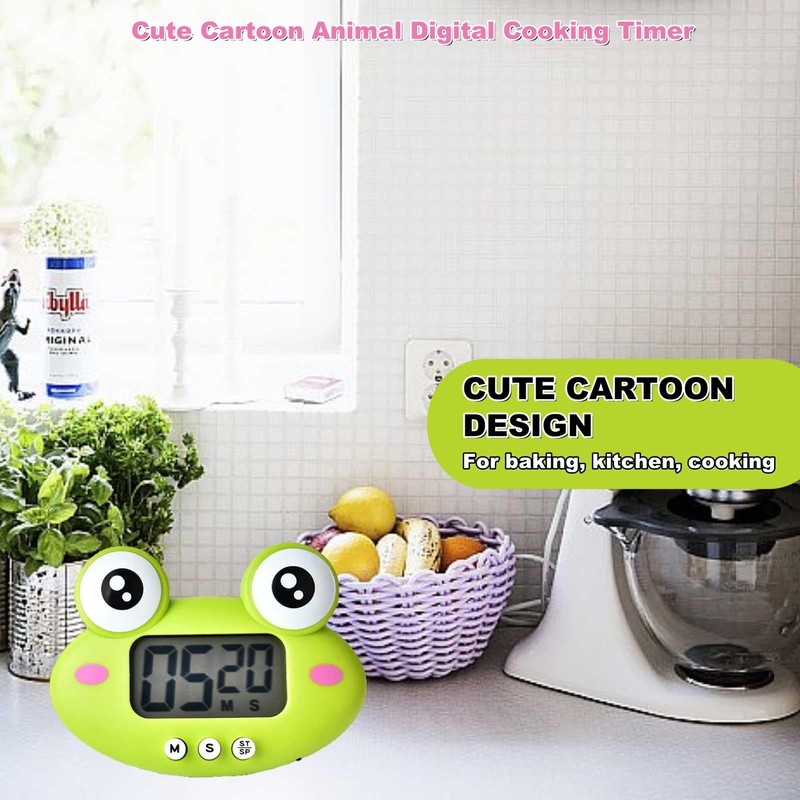 Kitchen Timer,Digital Kitchen Timer Magnetic,Cute Cartoon Animal Digital Cooking Timer