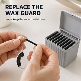 1.2 mm Hearing Aid Wax Guard Filters, 40-Piece 5-Pack Set for Phonak, ReSound, Widex and Unitron