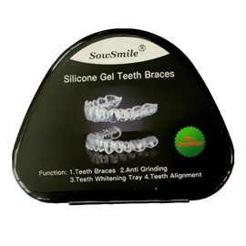 SowSmile Silikongel Soft Dental Oral Teeth Zahnaufhellungsschalen Anti-Knirschen Zahnaufheller Mund Nachtschutz Bruxismus-Zahnspangen (Obermaterial in Teenager-Größe)
