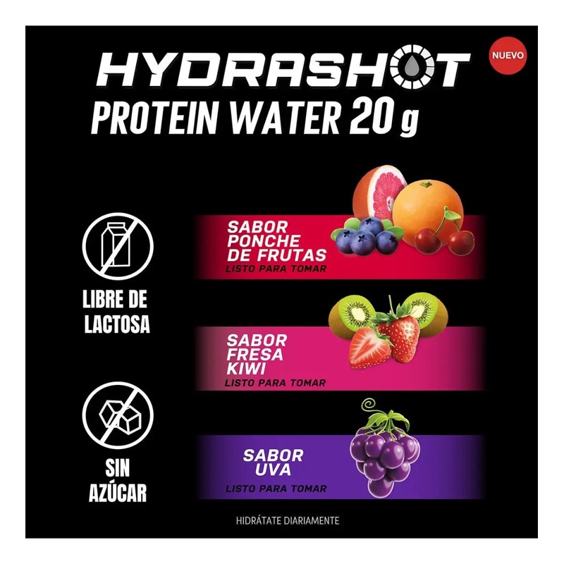 Bebida De Proteína 20g Electrolitos Hydrashot 18 600ml
