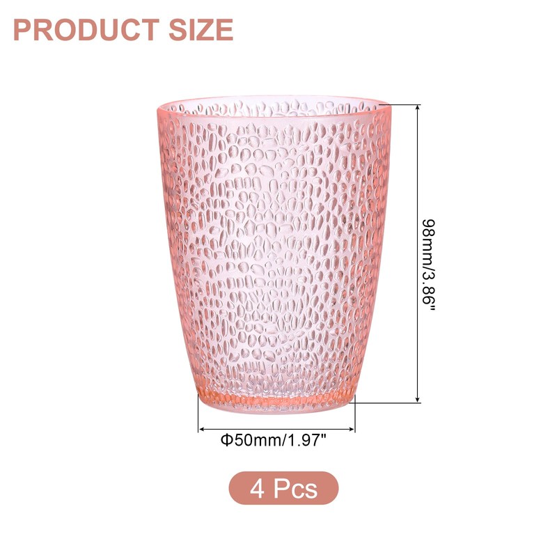sourcing map 10oz Acrylic Drinking Glasses, 4Pcs Plastic Reusable Tumblers