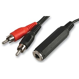 6.35MM 2P SKT TO X PHONO PLUGS, 0.2M, Audio & Video Cable Assemblies QTY X 1