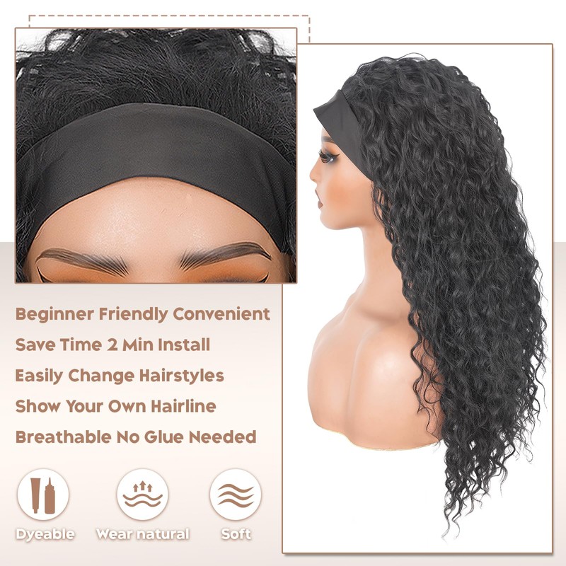 Curly Headband Wig - Deep Wave & Water Wave Headband