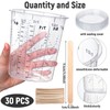 Teenyyou 30 Pack 40 oz Disposable Plastic Measuring Cups with