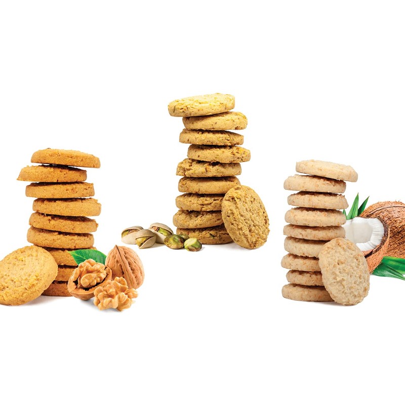 True Delicious SHORTBREAD COOKIES with Nuts, 6-pack collection, 2 containers