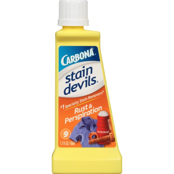 Carbona Stain Devils® #9 – Rust & Perspiration | Professional Strength Laundry Stain Remover | Multi-Fabric Cleaner | Safe On Skin & Washable Fabrics | 1.7 Fl Oz, 1 Pack