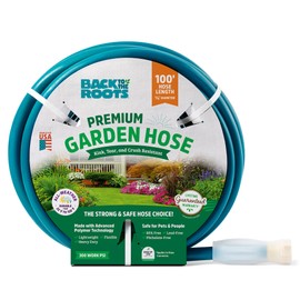 Back To The Roots 5/8" x 100ft Garden Hose – Lightweight, Ultra Flexible, Drinking Water Safe, BPA-Free, Lead-Free, Phthalate-Free, Ideal for Organic Gardening, Pets, Boats, and RVs - Made in USA