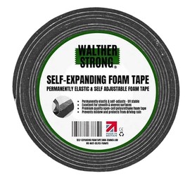 Walther Strong Self-Expanding Foam Tape | 5-35mm x 4.6m Weather Stripping Door Seal Strip | Draft Excluder for Windows & Doors | Soundproof Insulation Foam Tape