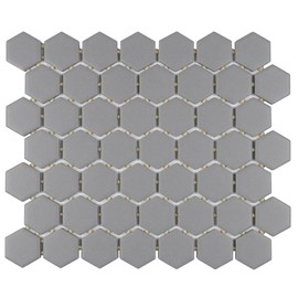 1.5" Dovetail Gray Matte Hexagon Wall Floor Tile (1 Sheets)
