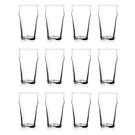 North Mountain Supply English Pub Beer Glasses, Stackable - for Any Style and Flavor of Beer - 10 Ounces - Set of 12