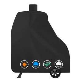 ZBXFCSH Heavy Duty Grill Cover Fit Dyna-Glo DGSS1382VCS-D and DGSS1382VCS Vertical Offset Charcoal Smoker Grill Cover, Black