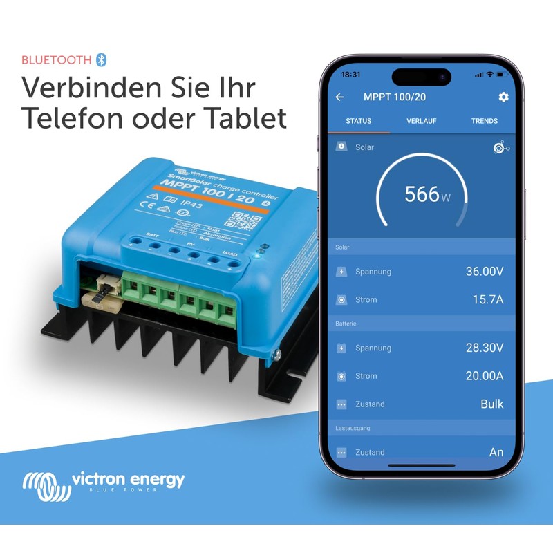 Victron Energy Smartsolar Mppt 100/20 Solar Charge Controller (48 V)