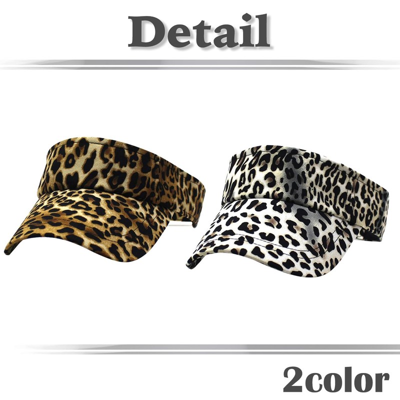 White Fang CA963 Visor, Sun Visor, Hat, Leopard Pattern, Animal,