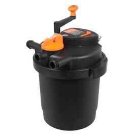 Happybuy Bio Pressure Pond Filter, Up to 1600 Gallons, 13W UV-C Light, 1580 GPH, Pressurized Biological Filtration System for Koi Fish Pond, Garden Water, Outdoor Use, Black