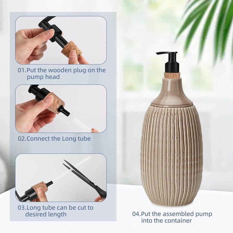 Yuecda 6 Pcs Soap Dispenser Pump, Jar Soap Dispenser Pump