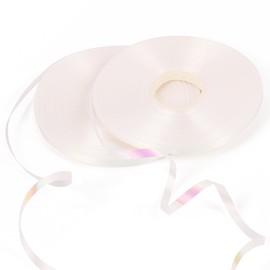 50m x 2 Rolls White Ribbon for Balloons Curling Ribbon White Balloons Ribbon, Balloons String Decoration Ribbon for Gift Wrapping Christmas Birthday Crafts Wedding Party Ribbon Shiny White 5mm