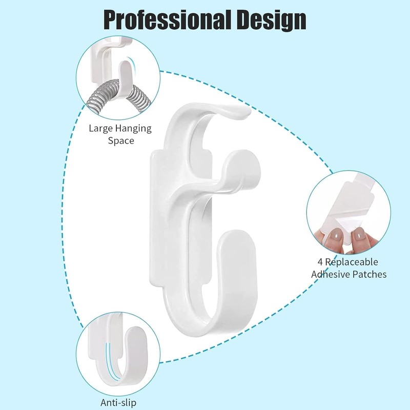 Pack of 2 White Plastic Hose Holders, Non-Slip Hose Organisers