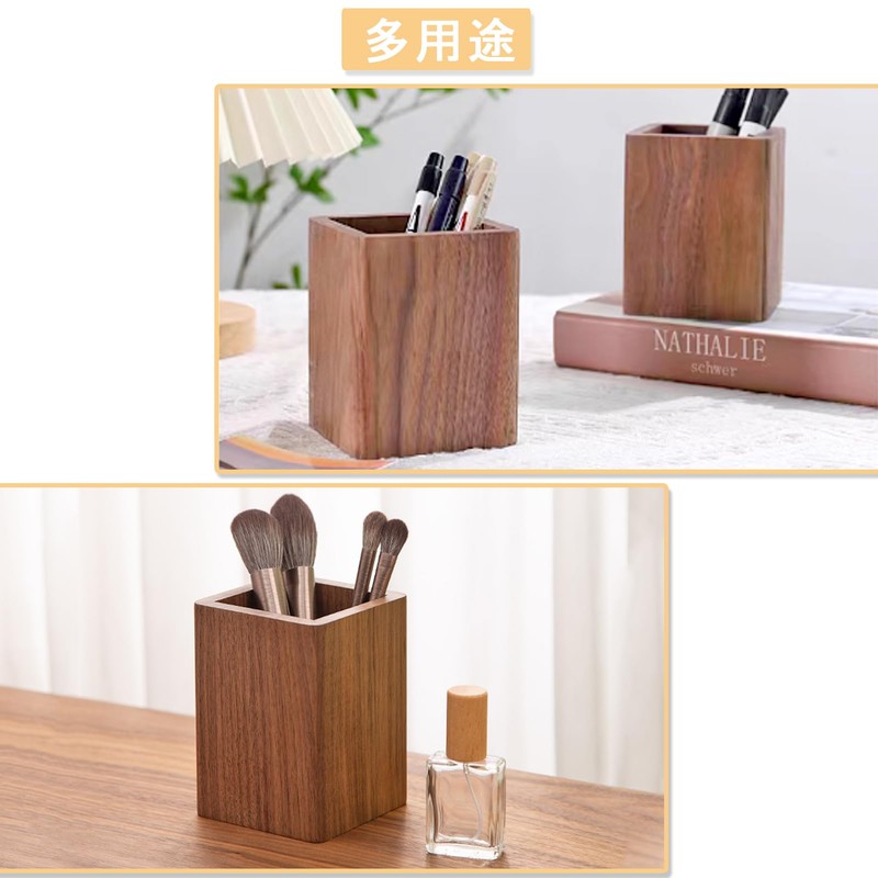ELECTRO-WEIDEWORLD Pen Stand, Wooden Pen Stand, Tabletop, Stylish, Natural Wood,