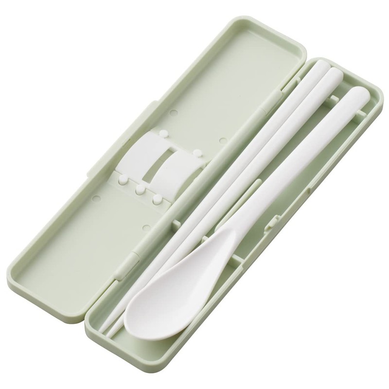 Skater CCS3SAAG-A Chopsticks & Spoon Set, Antibacterial, Dull Green, Made