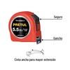 Pretul PRO-55MEB-R, Flexómetro rojo 5.5 m cinta 25 mm, cubierta