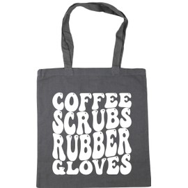 Hippowarehouse coffee scrubs rubber gloves Tote Shopping Gym Beach Bag 42cm x38cm, 10 litres