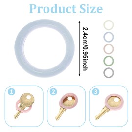 BOHUZ Pack of 50 Key Caps, Key Marking, Colourful Key Covers, Round Key Caps, PVC Key Caps, House Key Labels for Standard Flat House Keys