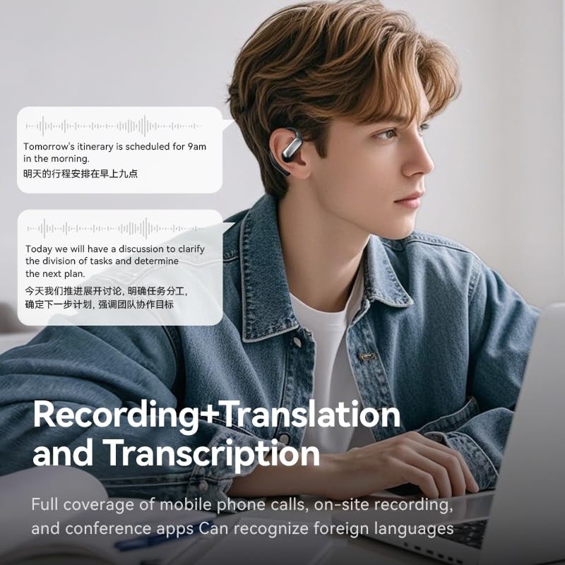 7JI AI Language Translation Earbuds,Smart Bluetooth Translator Device with 144