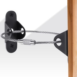 Fuyamp 6 Packs Metal Furniture Straps, Baby & Pet Proofing Anti Tip Furniture Locks Kits for Secure Bookshelf, Dresser and Heavy Cabinet (Black)