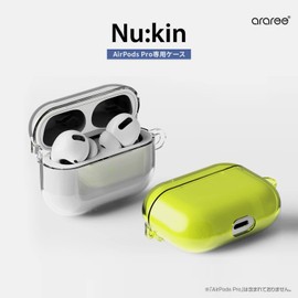 araree Airpods Pro 2 2nd Generation / 1st Generation Hard Clear Case Nu:kin [Simple Transparent Case Cover/Shockproof/Wireless Charging Qi Compatible/Polycarbonate/Strap Hole Included] AR19135APP
