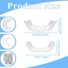 DEZP Pack of 8 Snap-On Teeth, Smile Teeth Veneers, Snap-on Veneers, Comfort Instant Cosmetic Veneers Teeth Top and Bottom for Men and Women