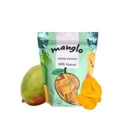 MANGLO l Mango Dried fruit Snacks l 100% natural l Unsweetened Dried Mango Slices l Gluten Free l Healthy Snacks for Kids and Adults | Vegan | 10.4 oz | Resealable Bag