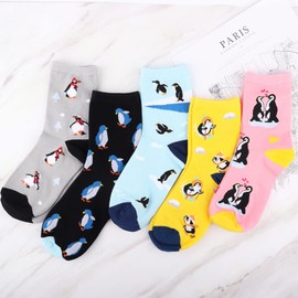 Jeasona Penguin Socks for Women 4-7 Penguin Gifts for Women Socks Cotton Cute Animals