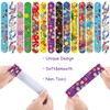 POPOYU 24Pcs Happy Birthday Slap Bracelets,Snap Bracelet Bands for Gifts