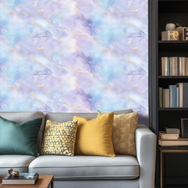 HOMETITUTE Light Blue Purple Marble Wallpaper Contact Paper 15.7"x39.4" Peel and Stick Wall Paper Self Adhesive Removable Vinyl Wall Sticker for Cabinet Shelf Countertop Decor