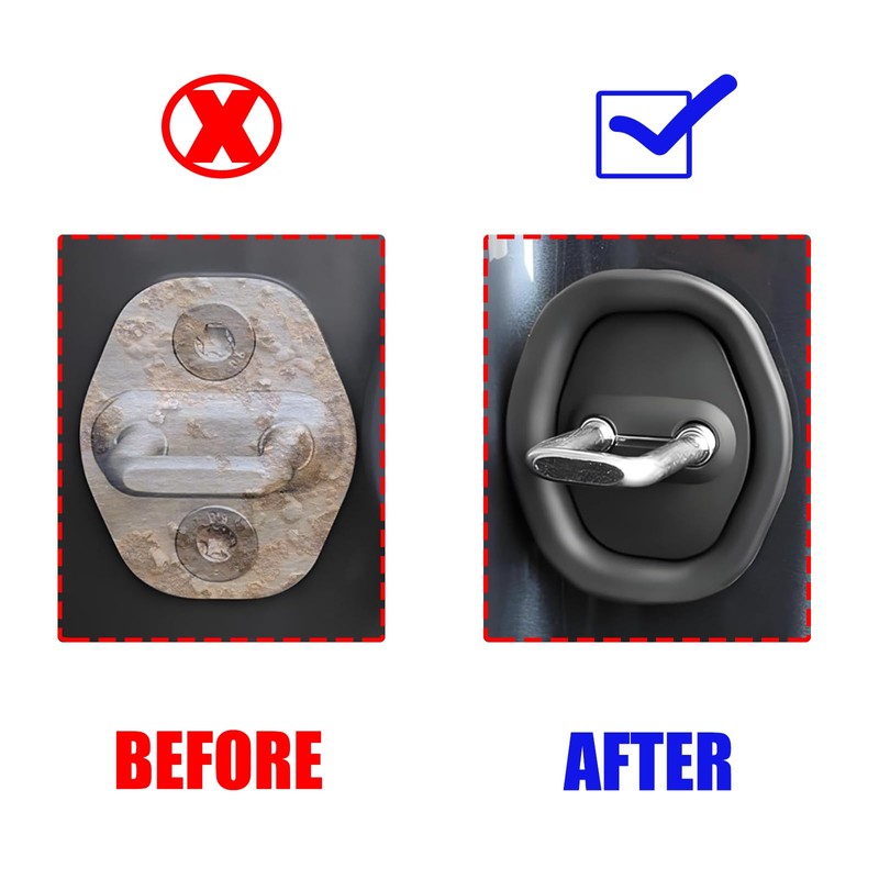 YUYUDEHM 4PCS Silicone Car Door Latch Protector, Car Door Lock
