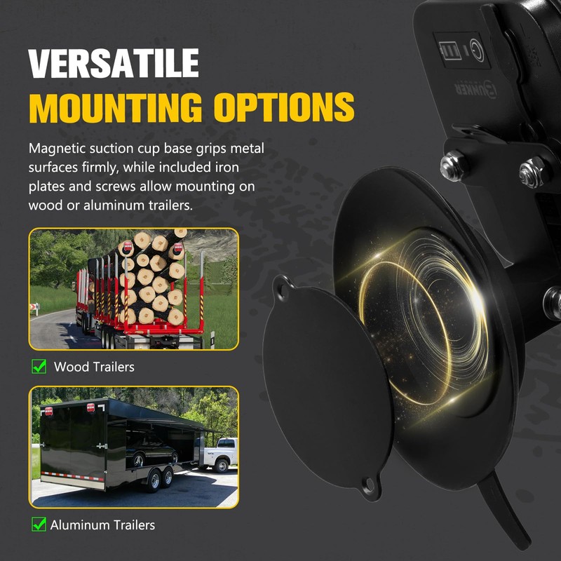 Wireless Trailer Lights Kit, Adjustable Magnetic Towing Lights with Brake