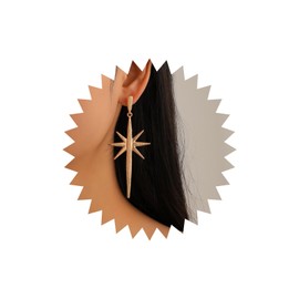 Yheakne Boho Starburst Drop Earrings Gold Sword Earrings Vintage Teardrop Stud Earrings Long Paved Starburst Earrings Jewellery for Women and Girls, Zinc