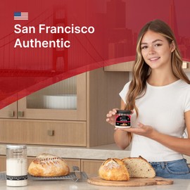 Apron Maven Premium Sourdough Starter Culture - Chewy Tangy San Francisco Style - Fresh Live Liquid Sour Dough in Jar - With Simple Beginner Friendly Feeding Instructions and Customer Support for Homemade Bread Baking Supplies