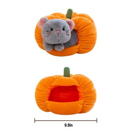 Keludu Christmas Plush Pillow Pumpkin with Cat - Creative Design | Soft Stuffed Animal