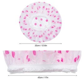 MOSOSA 6 Pcs Shower Caps for Women, Reusable Shower Caps, Elastic Band Waterproof Hair Cap for Shower, Bath Caps for Women Men Kids