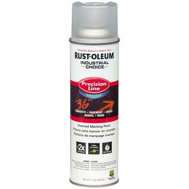 Rust-Oleum 1801838-12PK Industrial Choice Inverted Water-Based Marking Spray Paint, 17 Oz, Clear, 12 Pack