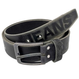 Volmer leather belt 100 % buffalo leather jeans belt for men and women, width 38 mm, in black brown tan, can be shortened #jeans 38 mm - Black