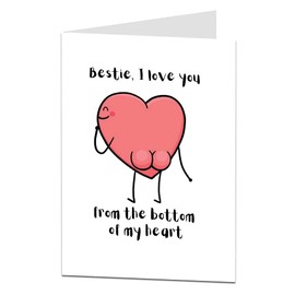 LimaLima Funny Best Friend Birthday Card. I Love You Bestie. For Women Female Friends