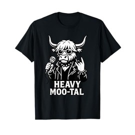 Highland Cow Rockstar Rock Singer Gift for Men Women Kids T-Shirt