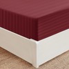 Hafaa Double Fitted Sheet Soft Satin Strips Microfiber Bed Sheets