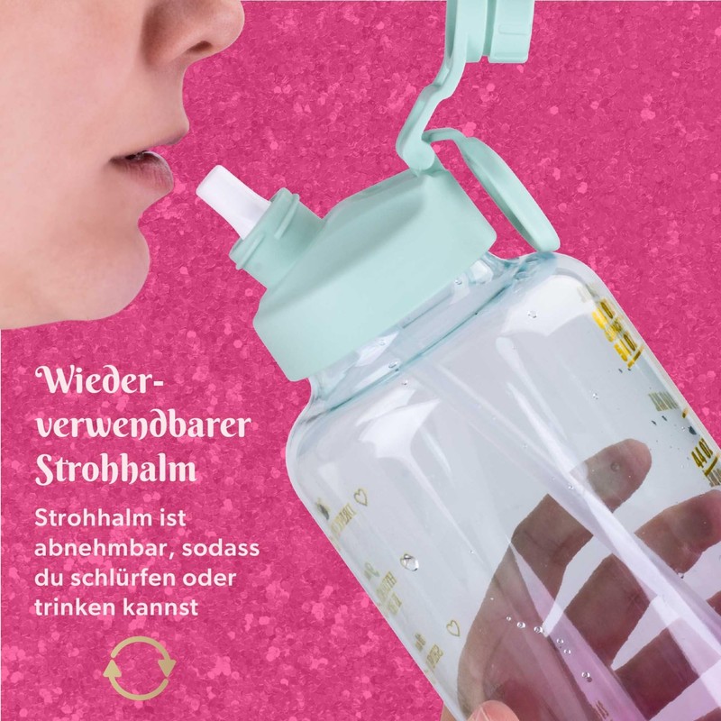 Paris Hilton Motivational Drinking Bottle 1.8 Litres in Pink/Blue –