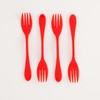 Knork Plasticware Reusable Plastic Forks, 24 Piece Set, Red
