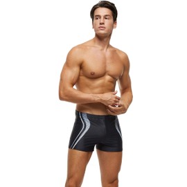 SALENT Men's Square Leg Athletic Swimsuit Swim Trunk Swimwear Bathing Suit Board Short (US, Alpha, XX-Large, Regular, Regular, 0 Black1)